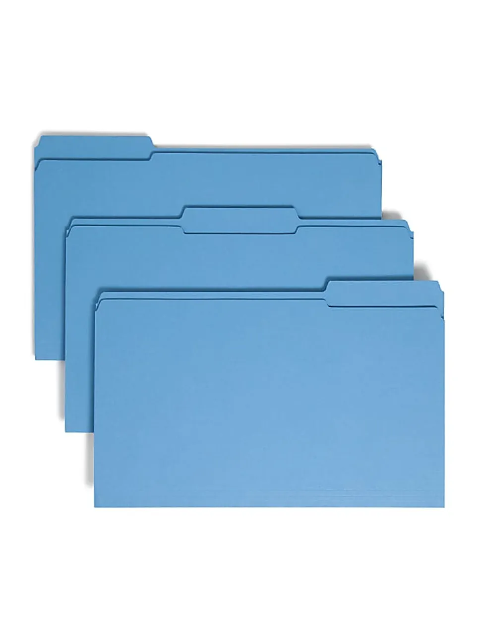Smead® Color File Folders, With Reinforced Tabs, Legal Size, 1/3 Cut, Blue, Box Of 100