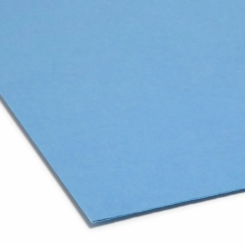Smead® Color File Folders, With Reinforced Tabs, Legal Size, 1/3 Cut, Blue, Box Of 100
