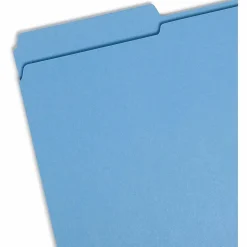 Smead® Color File Folders, With Reinforced Tabs, Legal Size, 1/3 Cut, Blue, Box Of 100