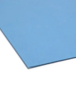 Smead® Color File Folders, With Reinforced Tabs, Legal Size, 1/3 Cut, Blue, Box Of 100
