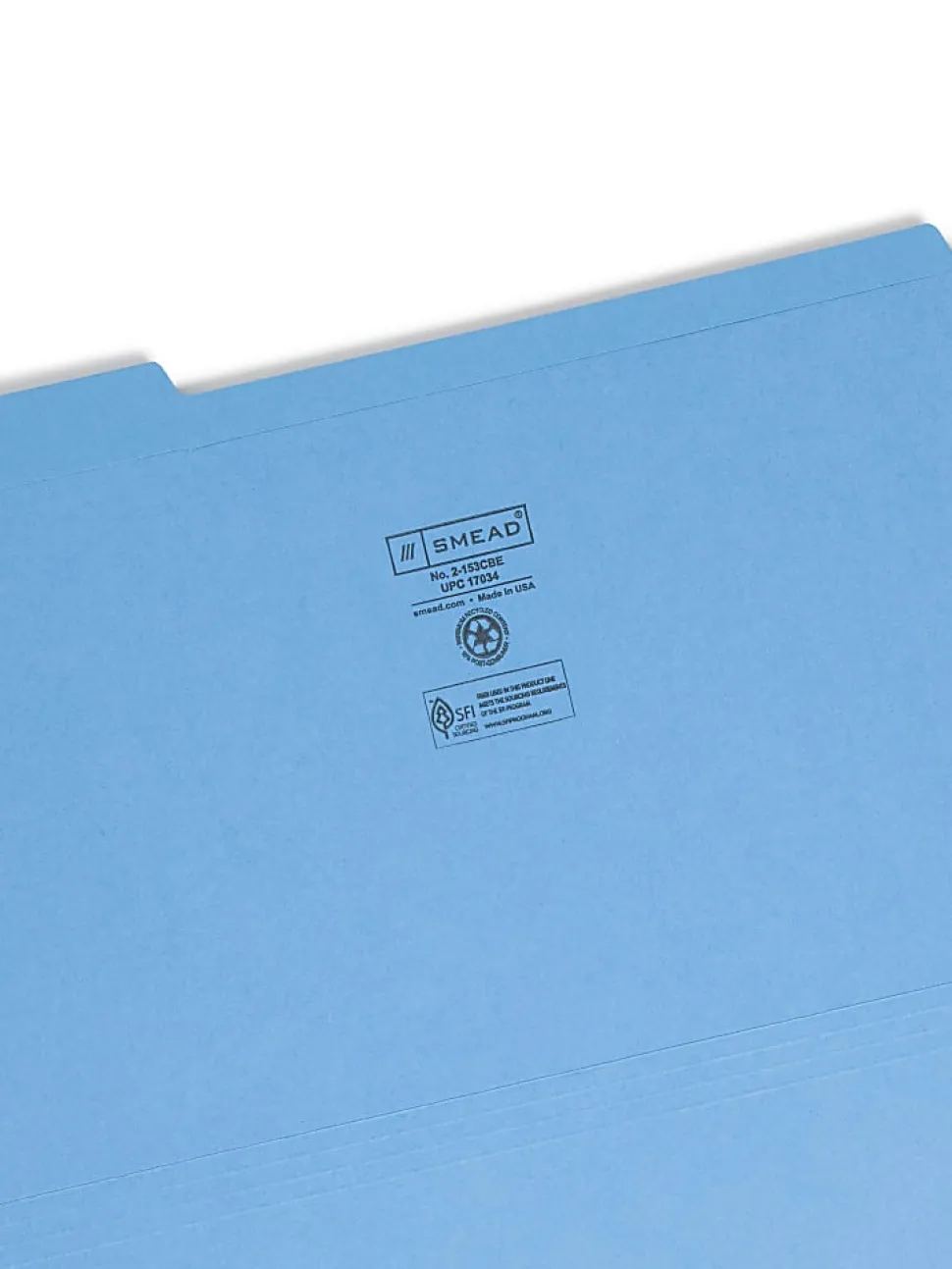 Smead® Color File Folders, With Reinforced Tabs, Legal Size, 1/3 Cut, Blue, Box Of 100