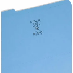 Smead® Color File Folders, With Reinforced Tabs, Legal Size, 1/3 Cut, Blue, Box Of 100