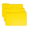 Smead® Color File Folders, With Reinforced Tabs, Legal Size, 1/3 Cut, Yellow, Box Of 100