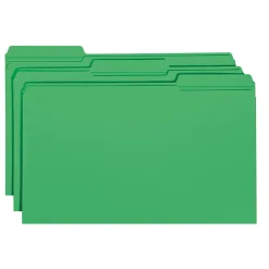 Smead® Color File Folders, With Reinforced Tabs, Legal Size, 1/3 Cut, Green, Box Of 100