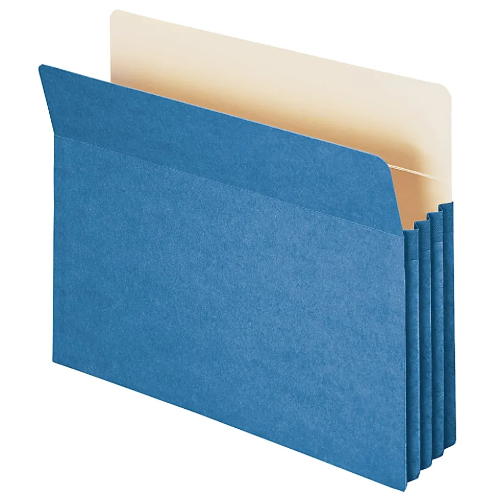 Smead® Color File Pockets, 3 1/2" Expansion, 9 1/2" x 11 3/4", Blue, Pack Of 25