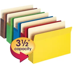 Smead® Color File Pockets, 3 1/2