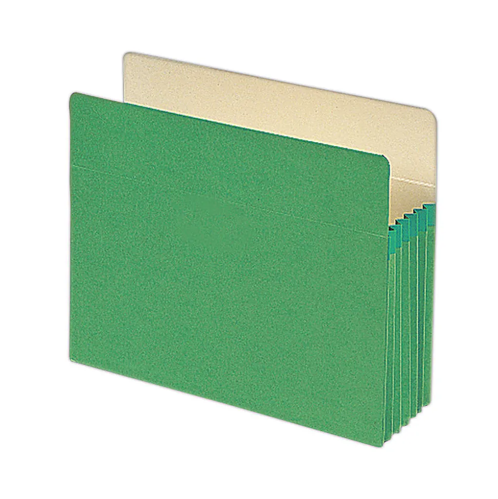 Smead® Color File Pockets, 5 1/4" Expansion, 9 1/2" x 11 3/4", Green, Pack Of 10