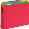 Smead® Color File Pockets, Letter Size, 3 1/2" Expansion, 9 1/2" x 11 3/4", Red