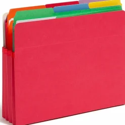 Smead® Color File Pockets, Letter Size, 3 1/2" Expansion, 9 1/2" x 11 3/4", Red