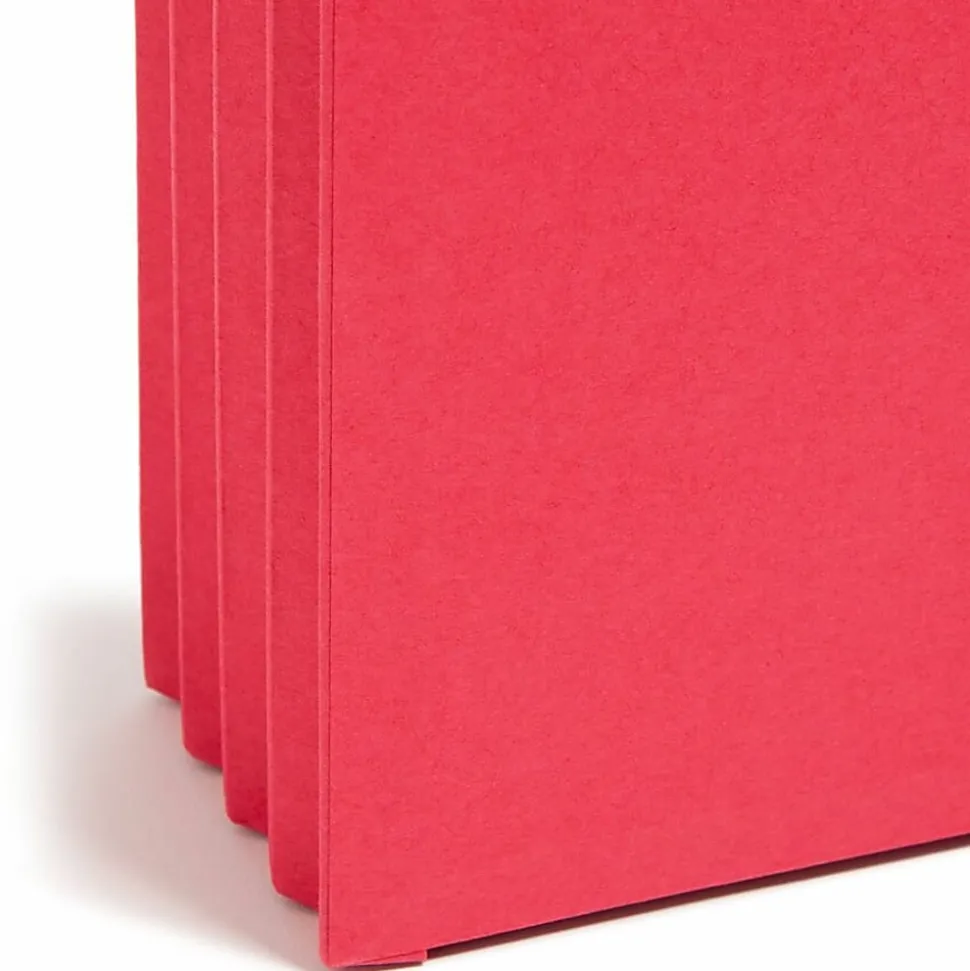 Smead® Color File Pockets, Letter Size, 3 1/2" Expansion, 9 1/2" x 11 3/4", Red