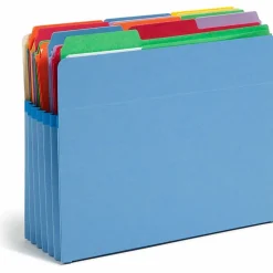 Smead® Color File Pockets, Letter Size, 5 1/4" Expansion, 9 1/2" x 11 3/4", Blue