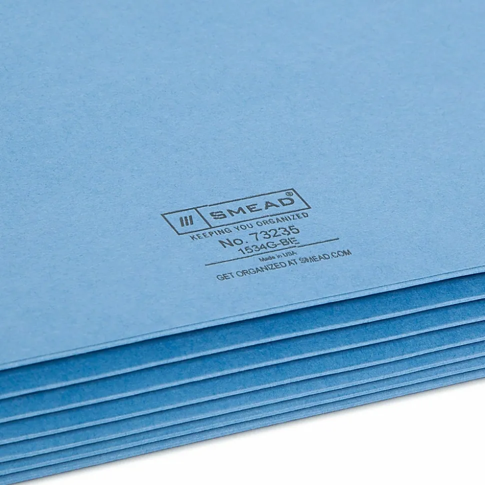 Smead® Color File Pockets, Letter Size, 5 1/4" Expansion, 9 1/2" x 11 3/4", Blue