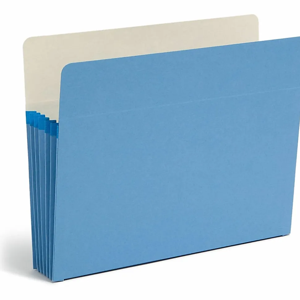 Smead® Color File Pockets, Letter Size, 5 1/4" Expansion, 9 1/2" x 11 3/4", Blue
