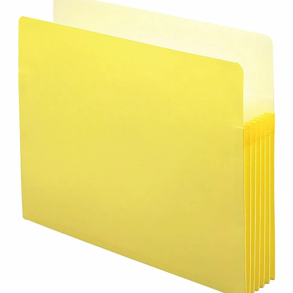 Smead® Color File Pockets, Letter Size, 5 1/4" Expansion, 9 1/2" x 11 3/4", Yellow