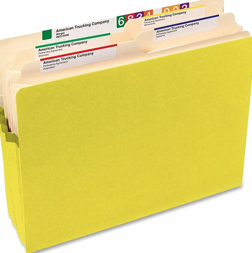 Smead® Color File Pockets, Letter Size, 5 1/4" Expansion, 9 1/2" x 11 3/4", Yellow