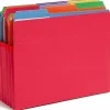 Smead® Color File Pockets, Letter Size, 5 1/4" Expansion, 9 1/2" x 11 3/4", Red