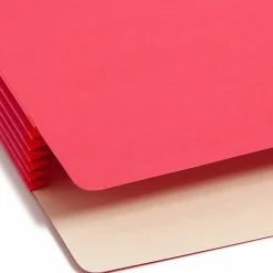 Smead® Color File Pockets, Letter Size, 5 1/4" Expansion, 9 1/2" x 11 3/4", Red