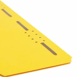 Smead® Color Reinforced Tab Fastener Folders, Legal Size, 1/3 Cut, Yellow, Pack Of 50