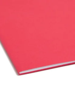 Smead® Color Reinforced Tab Fastener Folders, Legal Size, 1/3 Cut, Red, Pack Of 50