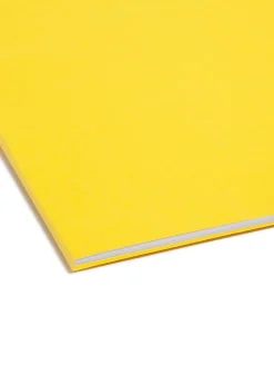 Smead® Color Reinforced Tab Fastener Folders, Letter Size, 1/3 Cut, Yellow, Pack Of 50