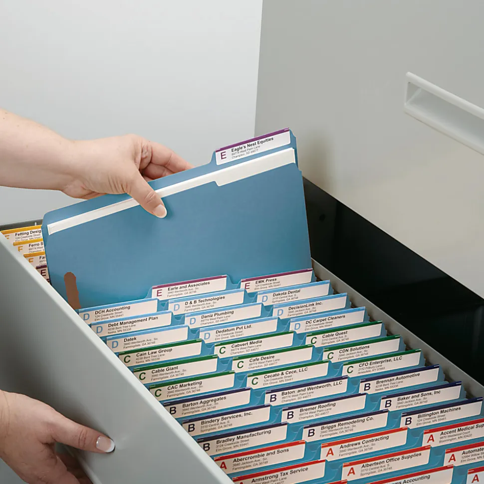 Smead® Color Reinforced Tab Fastener Folders, Letter Size, 1/3 Cut, Blue, Pack Of 50 (12040)