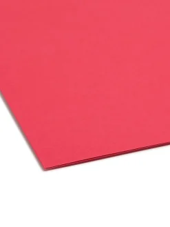 Smead® Color Reinforced Tab Fastener Folders, Letter Size, 1/3 Cut, Red, Pack Of 50
