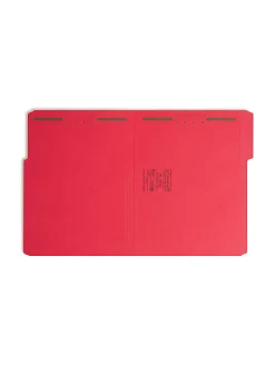 Smead® Color Reinforced Tab Fastener Folders, Letter Size, 1/3 Cut, Red, Pack Of 50