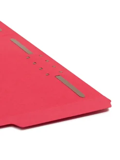 Smead® Color Reinforced Tab Fastener Folders, Letter Size, 1/3 Cut, Red, Pack Of 50