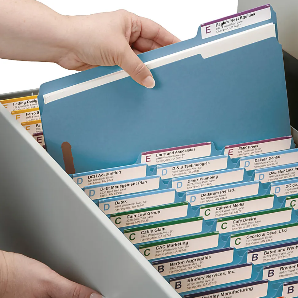 Smead® Color Reinforced Tab Fastener Folders, Legal Size, 1/3 Cut, Blue, Pack Of 50
