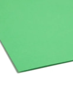 Smead® Color Reinforced Tab Fastener Folders, Letter Size, 1/3 Cut, Green, Pack Of 50