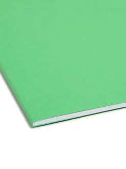 Smead® Color Reinforced Tab Fastener Folders, Letter Size, 1/3 Cut, Green, Pack Of 50