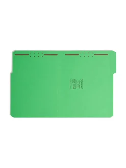 Smead® Color Reinforced Tab Fastener Folders, Letter Size, 1/3 Cut, Green, Pack Of 50
