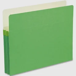 Smead® Color Top-Tab File Pockets, Letter Size, 1 3/4" Expansion, Green
