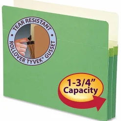 Smead® Color Top-Tab File Pockets, Letter Size, 1 3/4