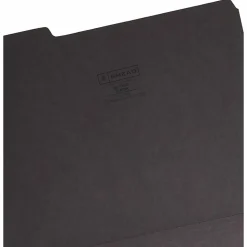 Smead® 1/3-Cut Interior Folders, Letter Size, Black, Box Of 100