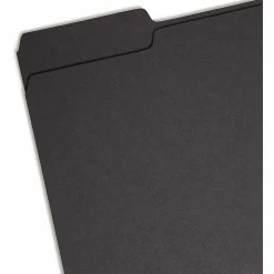 Smead® 1/3-Cut Interior Folders, Letter Size, Black, Box Of 100