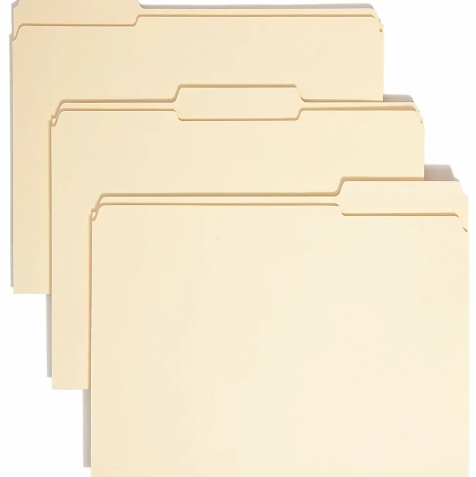 Smead® 1/3-Cut Manila File Folders, Letter Size, 100% Recycled, Manila, Box Of 100
