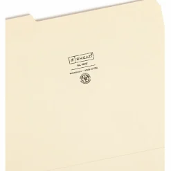 Smead® 1/3-Cut Manila File Folders, Letter Size, 100% Recycled, Manila, Box Of 100
