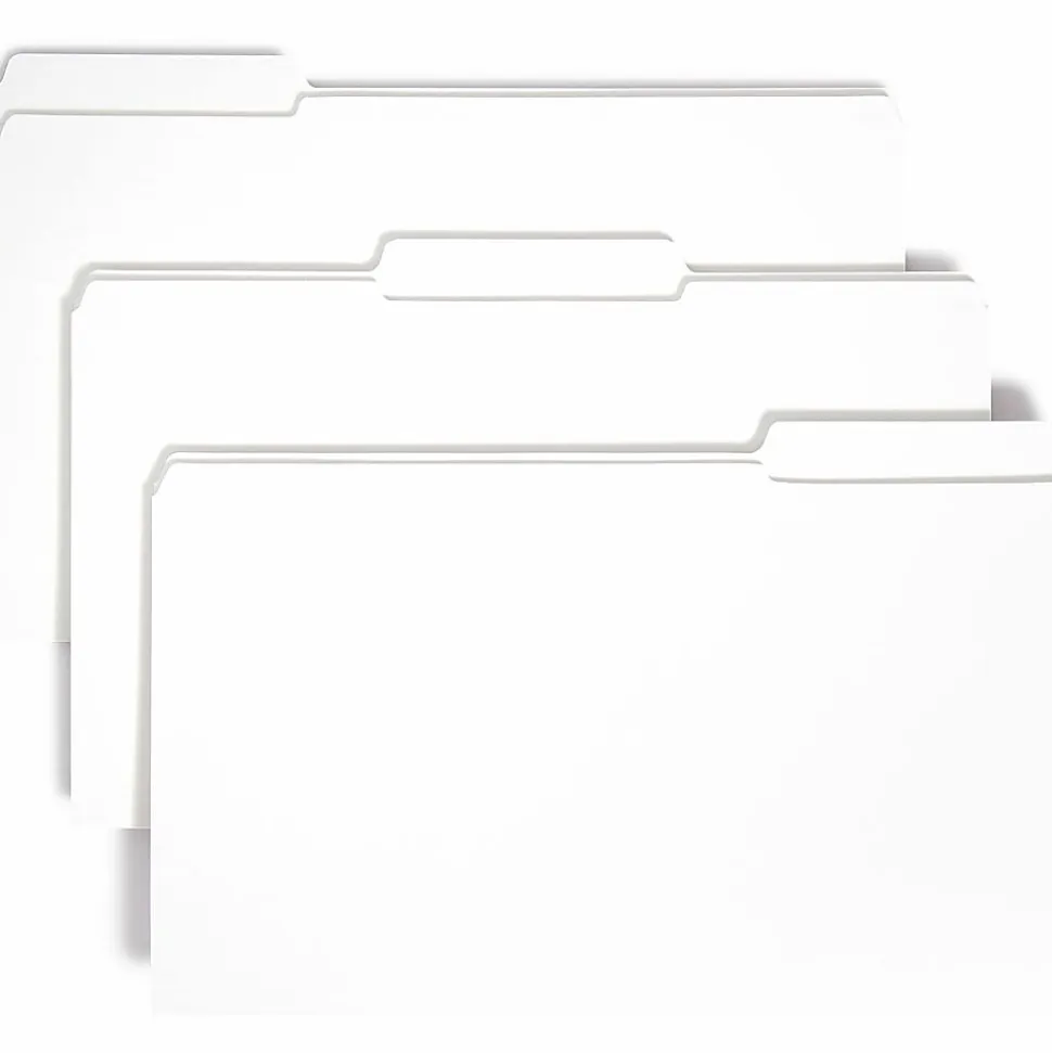 Smead® 1/3-Cut 2-Ply Color File Folders, Legal Size, White, Box Of 100