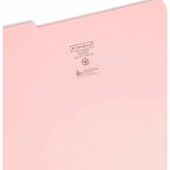 Smead® 1/3-Cut 2-Ply Color File Folders, Legal Size, Pink, Box Of 100