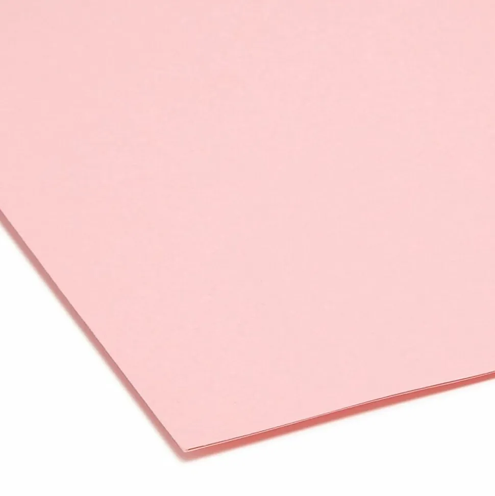 Smead® 1/3-Cut 2-Ply Color File Folders, Legal Size, Pink, Box Of 100