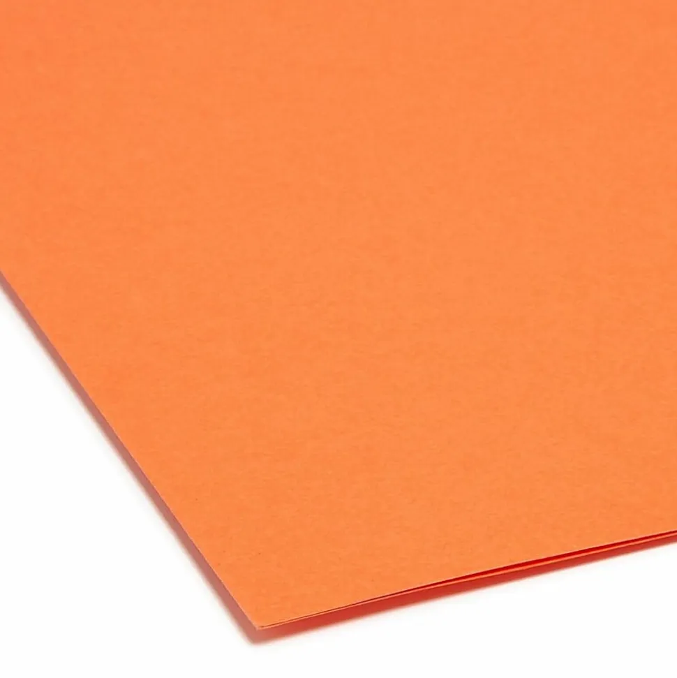 Smead® 1/3-Cut 2-Ply Color File Folders, Legal Size, Orange, Box Of 100