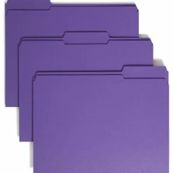 Smead® 1/3-Cut 2-Ply Color File Folders, Letter Size, Purple, Box Of 100