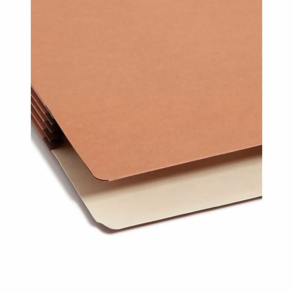 Smead® 2/5-Cut Top-Tab File Pockets, Legal Size, 3 1/2" Expansion, 30% Recycled, Redrope, Box Of 25