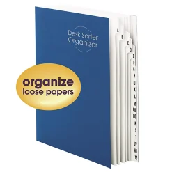 Smead® Desk File/Sorter, A-Z, Letter Size, 35% Recycled, Dark Blue