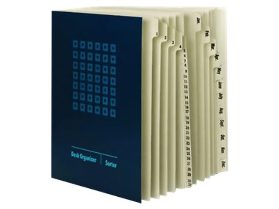 Smead® Desk File/Sorter, 1-31/January-December, Letter Size, 35% Recycled, Blue