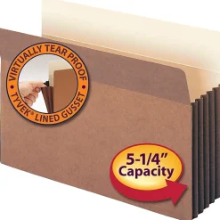 Smead® Easy-Access Top-Tab Tyvek® File Pockets, Legal Size, 5 1/4
