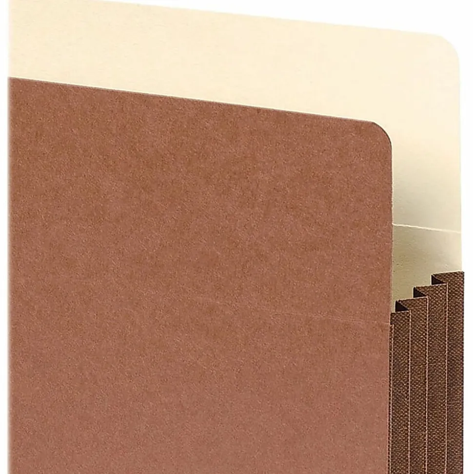 Smead® Easy-Access Top-Tab Tyvek® File Pockets, Legal Size, 3 1/2" Expansion, 30% Recycled, Redrope, Box Of 10
