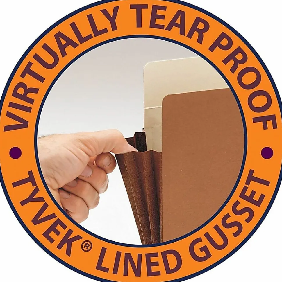 Smead® Easy-Access Top-Tab Tyvek® File Pockets, Legal Size, 3 1/2" Expansion, 30% Recycled, Redrope, Box Of 10