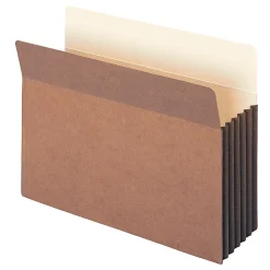 Smead® Easy-Access Top-Tab Tyvek® File Pockets, Letter Size, 5 1/4" Expansion, 30% Recycled, Redrope, Box Of 10